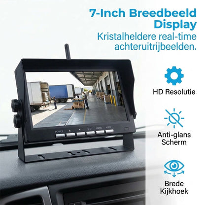 Hoogwaardig draadloos achteruitrijcamera-systeem met een 7-inch breedbeeldmonitor