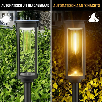 Zonne-Energie Tuinverlichting – Retro Design, 12-14 Uur Verlichting & IP65 Waterdicht