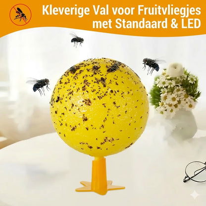 Kleverige Fruitvliegval Bal met Standaard & LED