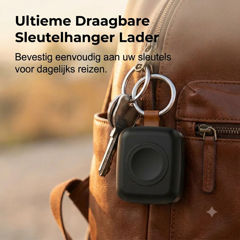 Compacte Magnetische Smartwatch Powerbank van 1200mAh met Sleutelhanger