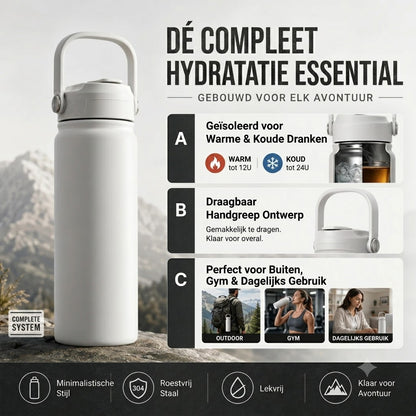 Vacuümgeïsoleerde Roestvrijstalen Drinkbeker met Lekvrij Deksel en Rietje