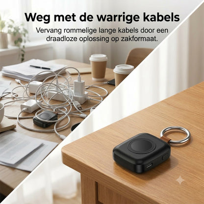 Compacte Magnetische Smartwatch Powerbank van 1200mAh met Sleutelhanger