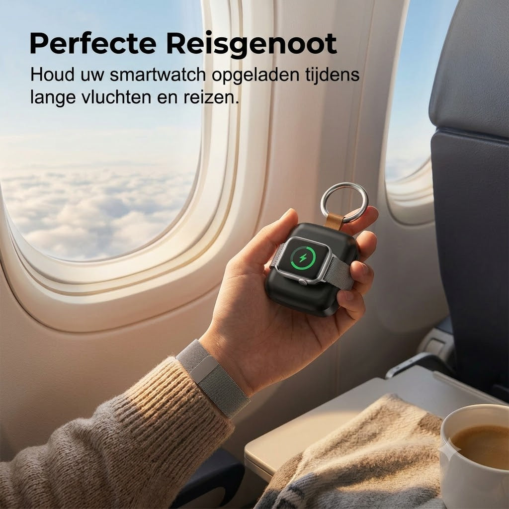 Compacte Magnetische Smartwatch Powerbank van 1200mAh met Sleutelhanger