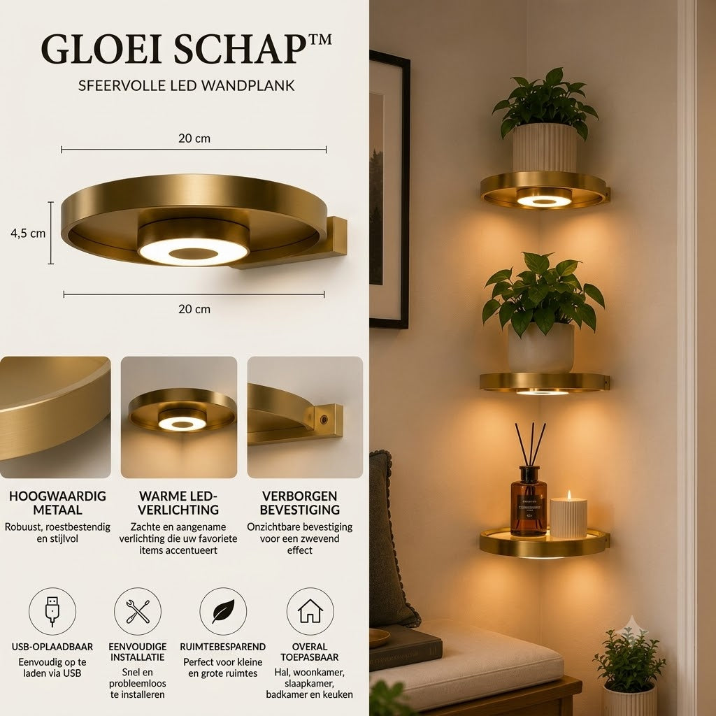 Verlichte Wandplank