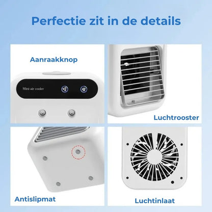 Draagbare 3 in 1 airconditioner met draadloze verkoeling en frisse lucht