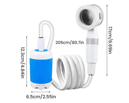 Draagbare waterpomp set met slang en sproeikoppen