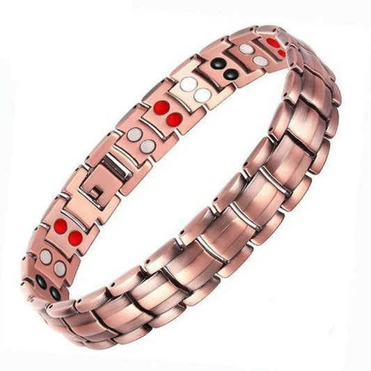 Retro herenarmband met kruis en dubbele rij magnetische sluiting