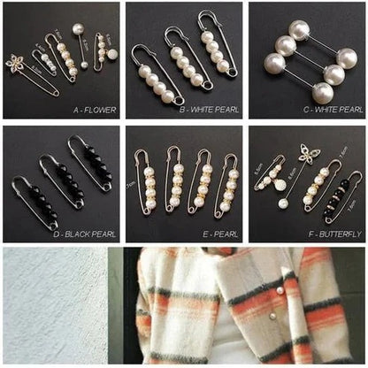 Veiligheidsspeldbroche met Strass en Parels