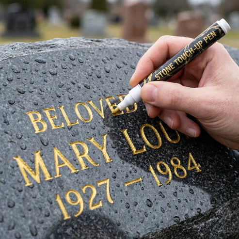 Gouden grafsteenmarker voor restauratie