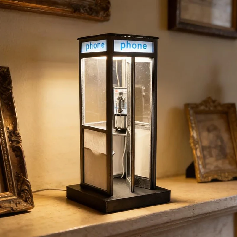 Retro telefooncel lamp