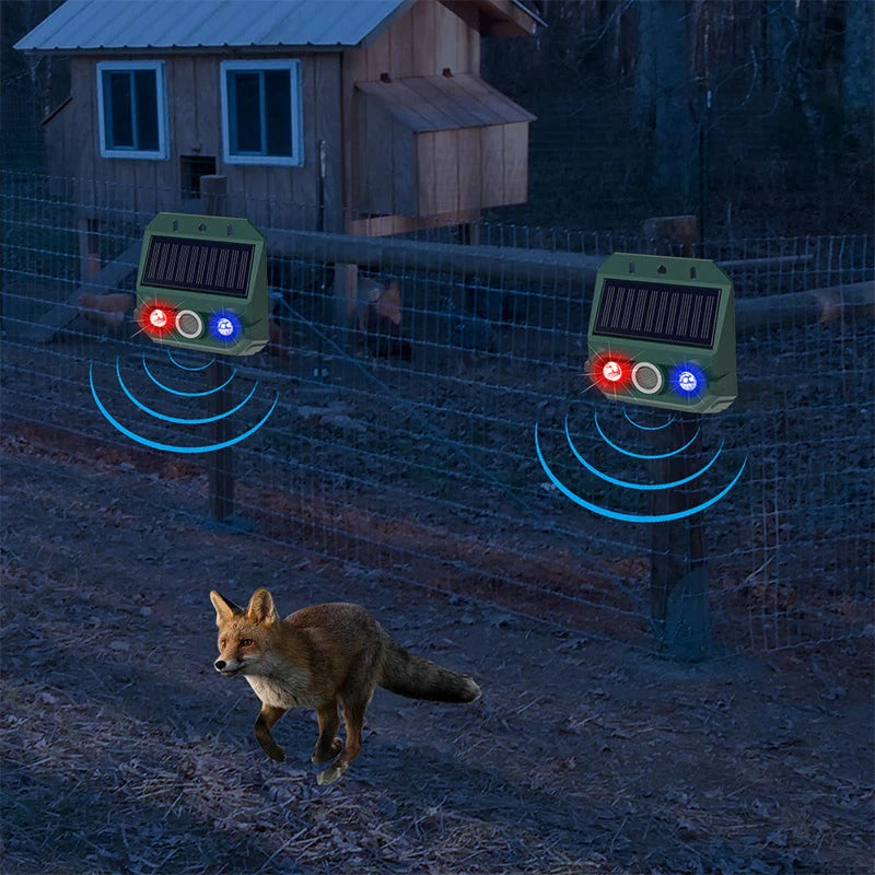 Zonne-energie dierenverjager – Ultrasoon + knipperlicht