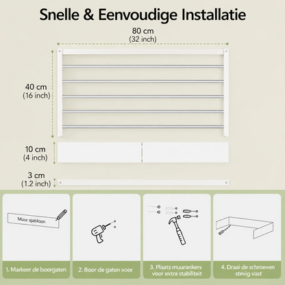 AirFold Ruimtebesparend Droogrek