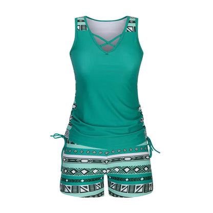 BohoBelle tankini met hoog getailleerde zwemshorts