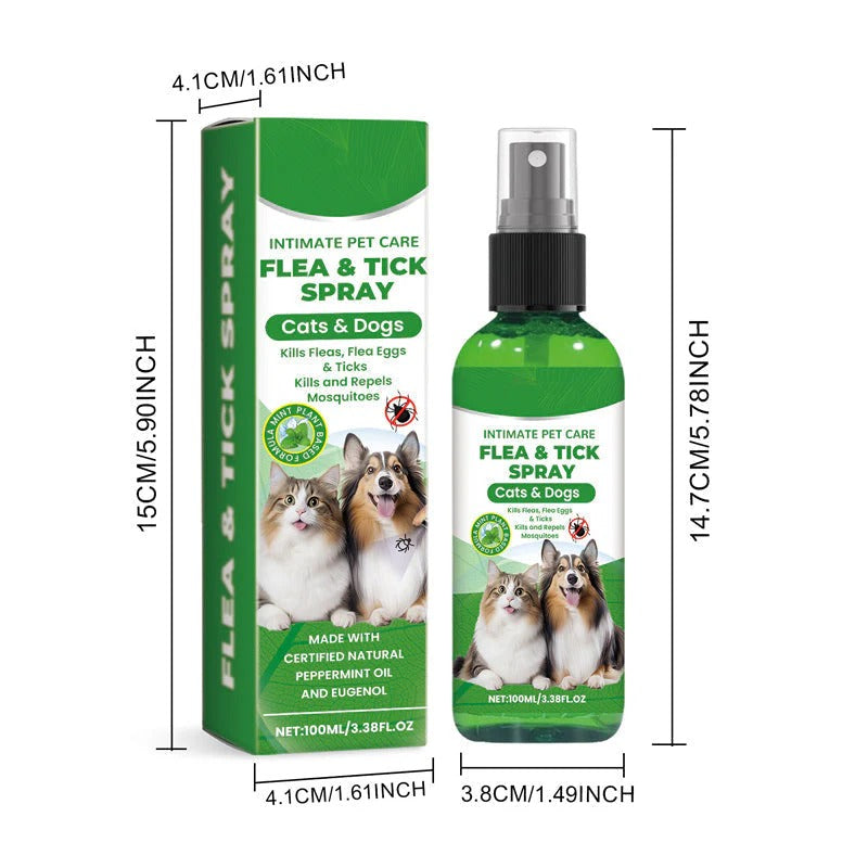 Natuurlijke Vlooi- en Tekspray voor Honden en Katten