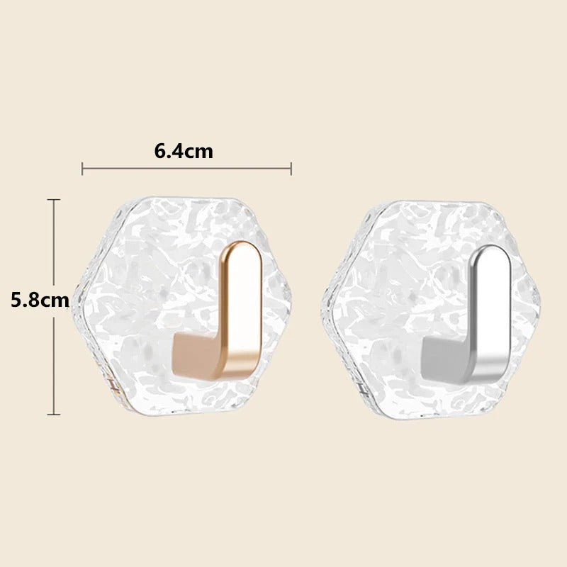 Set van 5 stuks zelfklevende wandhaken van ABS en PS met een L-vormig ontwerp
