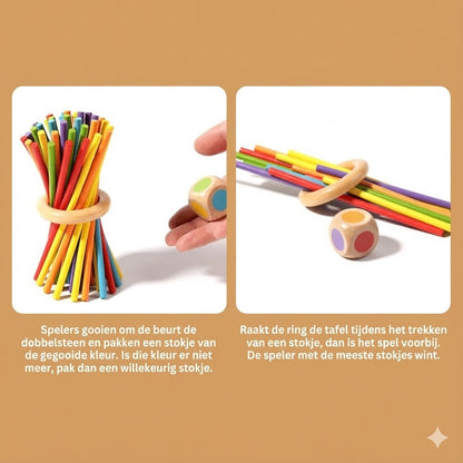 Houten Stokjesspel: Focus & Kleur