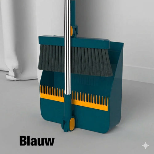 Staande Stoffer & Blik Set met 180° Draaibare Bezem