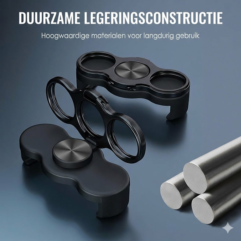 Dubbele ring met drie vingers en clip aan de achterkant