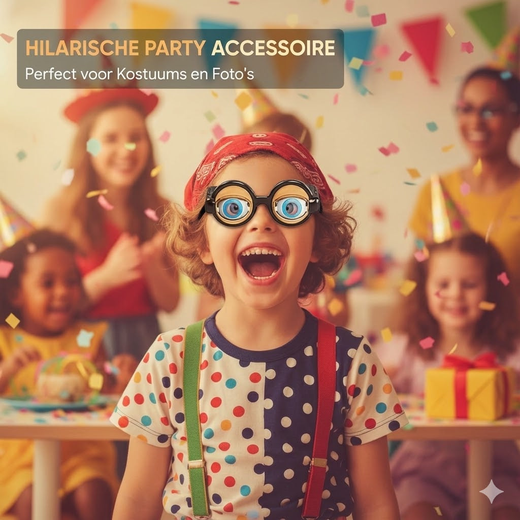 Grappige bril met knipogend oogmechanisme