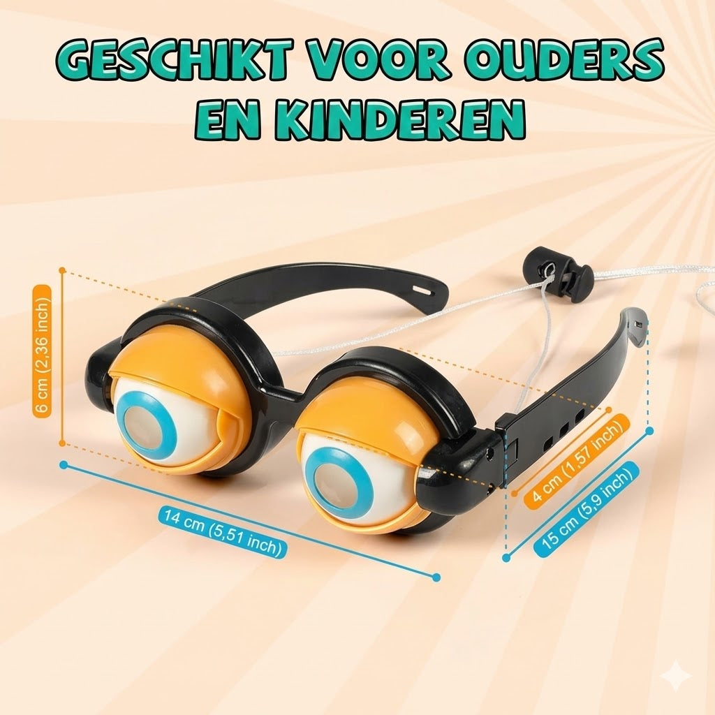 Grappige bril met knipogend oogmechanisme