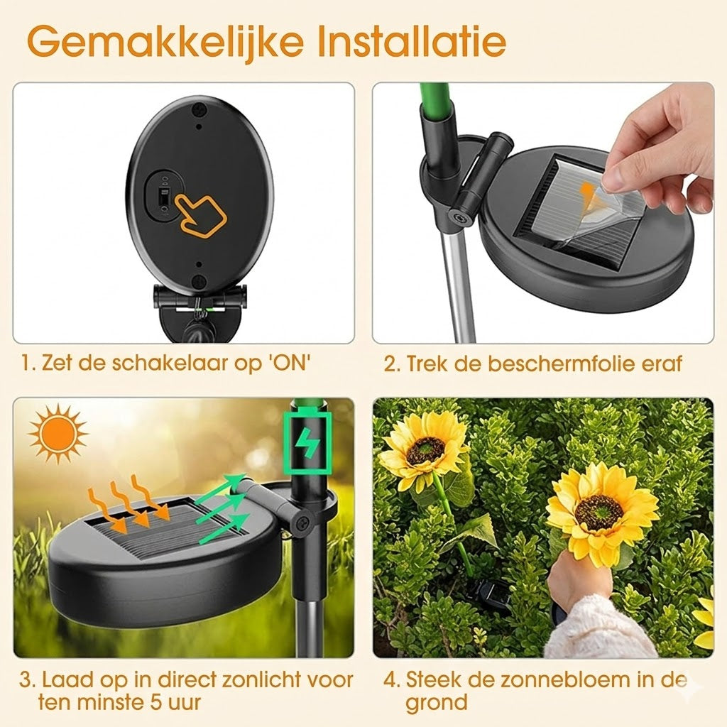 Waterdichte zonne-energie lampen（3 Zonnebloemlampen）