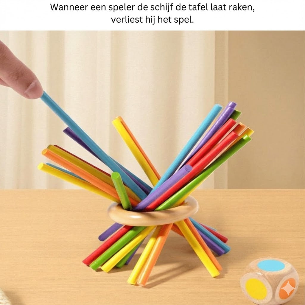 Houten Stokjesspel: Focus & Kleur