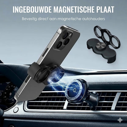 Dubbele ring met drie vingers en clip aan de achterkant