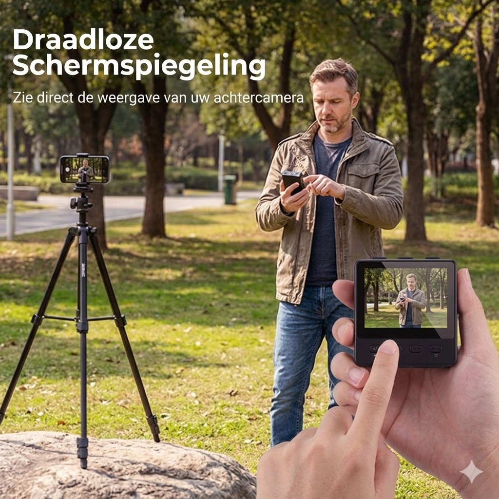 Draagbare draadloze selfie-monitor voor de achtercamera