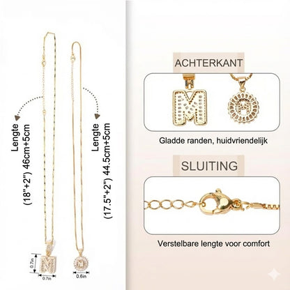 Gouden alfabet hanger ketting