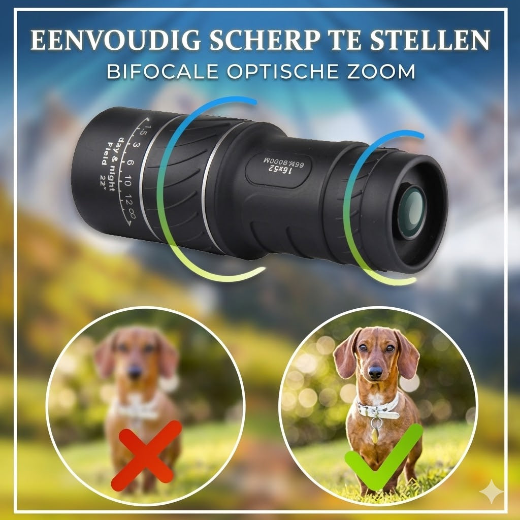 16x52 Monoculair Tweevoudig Optische Zoom Telescoop