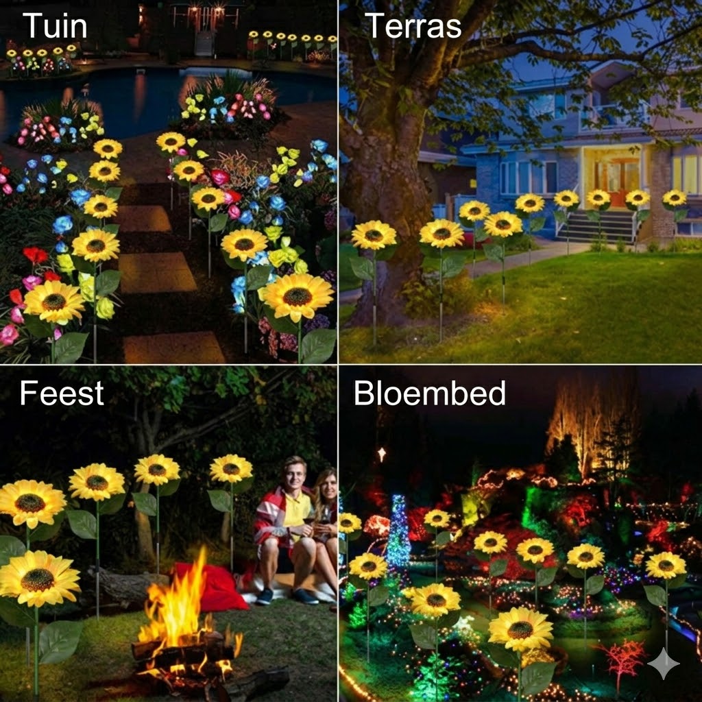 Waterdichte zonne-energie lampen（3 Zonnebloemlampen）