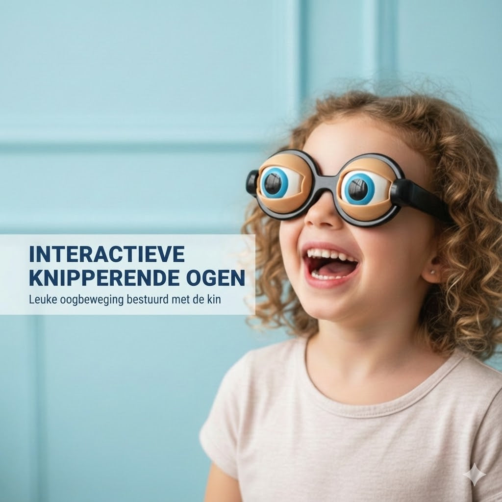 Grappige bril met knipogend oogmechanisme