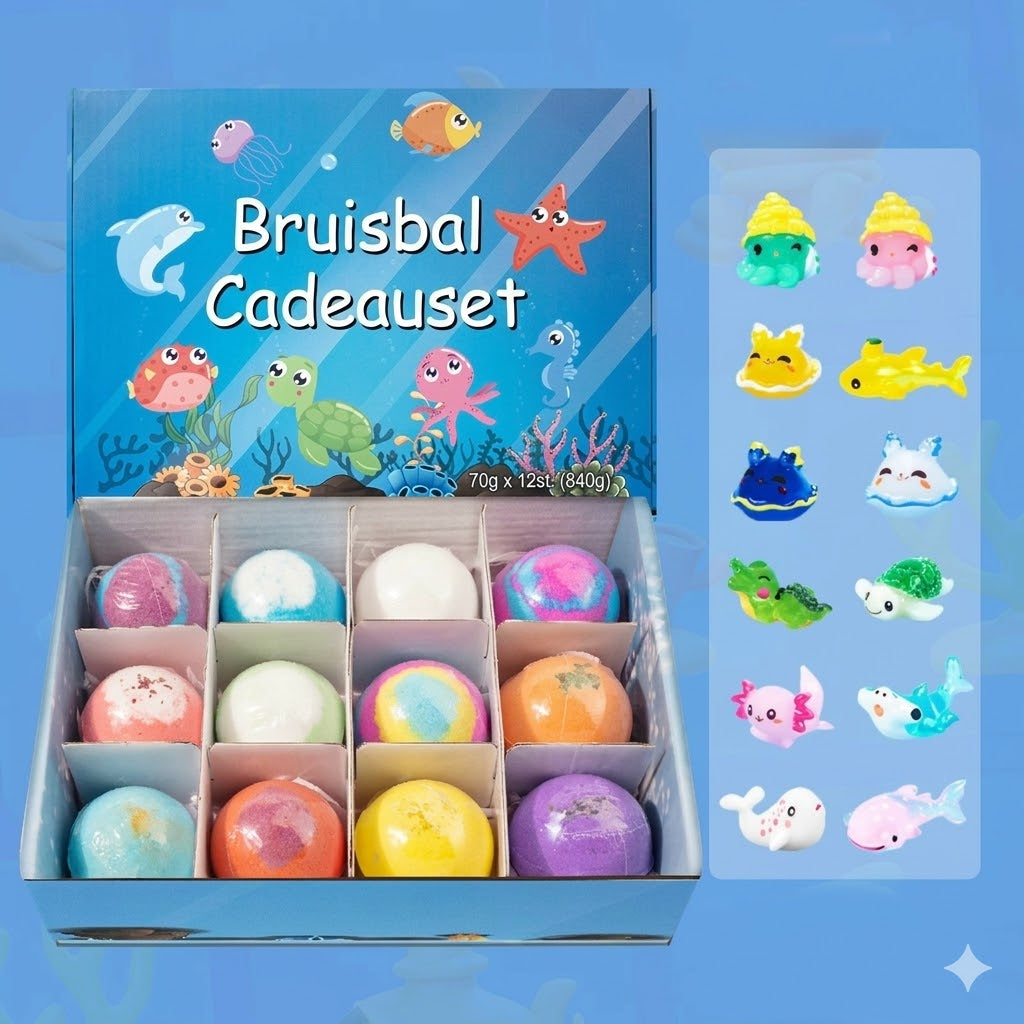 12-delige badbruisbal cadeauset voor kinderen