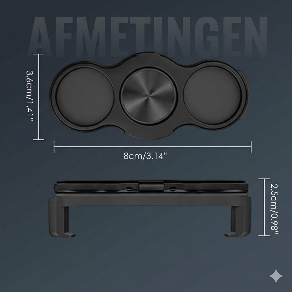 Dubbele ring met drie vingers en clip aan de achterkant