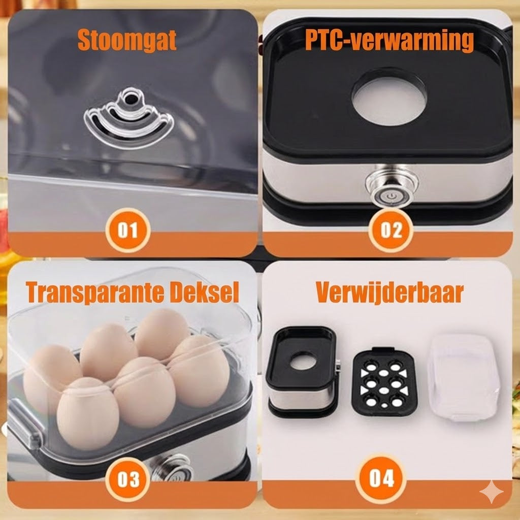 Multifunctionele Eierkoker met Transparant Deksel